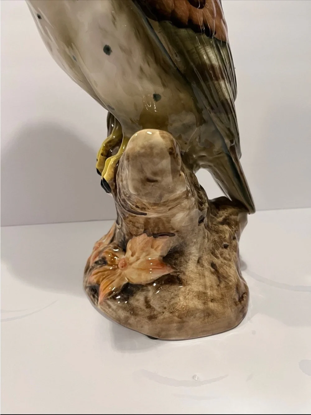 Vintage 16 1/2 tall! Ceramic Perched Owl Exceptional Condition! Tilso brand